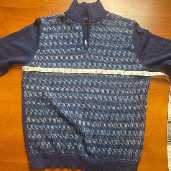 Kuna Baby Alpaca Blue quarter zip long sleeve sweater size medium - Picture 6 of 7